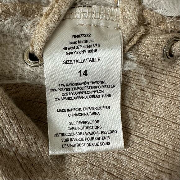 Tommy Bahama Tan Girls Side Lace Up Signature Embroidery Pullover Sweater Sz 14 - Picture 12 of 16